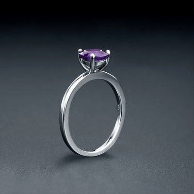 Anillo de Plata 925 con Amatista Natural Tallada - Image 16