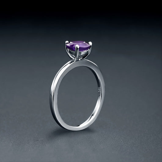 Anillo de Plata 925 con Amatista Natural Tallada - Image 16