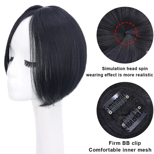 Peluca Mujer Cabello Liso Raya Central con Flequillo Lateral - Sistema de Dos Clips - Image 17