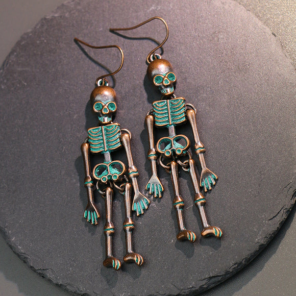 Aretes Calavera Grandes Estilo Europeo Americano para Discoteca