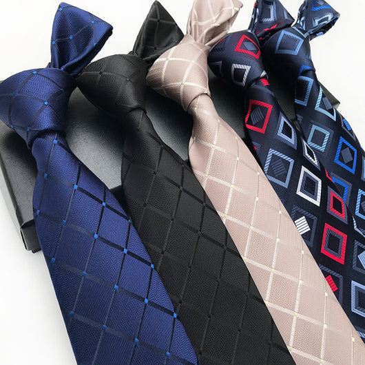 Corbata Cuadros Jacquard de Poliéster 8cm - Estilo Profesional - Image 4