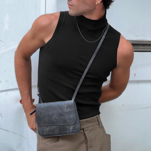 Camiseta Deportiva sin Mangas de Color Sólido para Hombre - Image 10