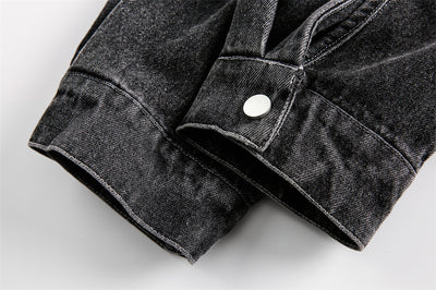 Chaqueta Denim Patchwork Contraste - Unisex Estilo Street - Image 14