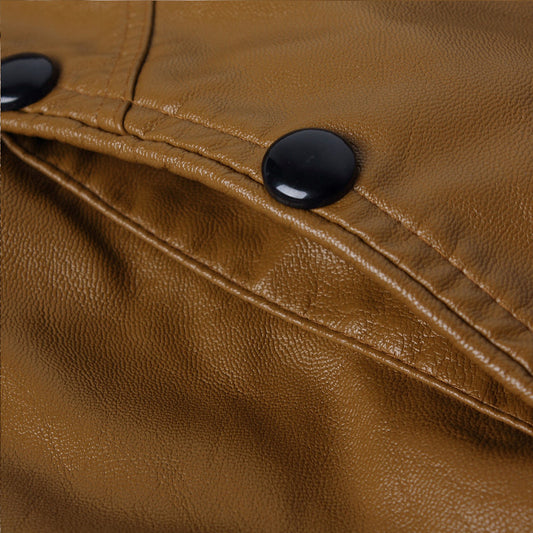 Chaqueta de Cuero PU Casual Talla Grande Corte Slim Coreano - Image 2
