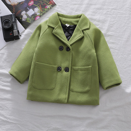 Abrigo Cuadrille Sólido para Niño Otoño Invierno - Image 17