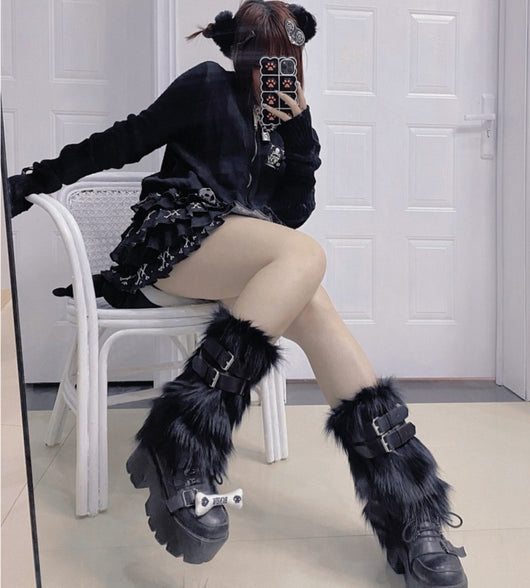 Calcetines Punk Harajuku Milenio con Hebillas de Cuero - Image 5