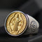 Christian Order Of Benedict In Titanium And Bronze Ring Copper ring 7