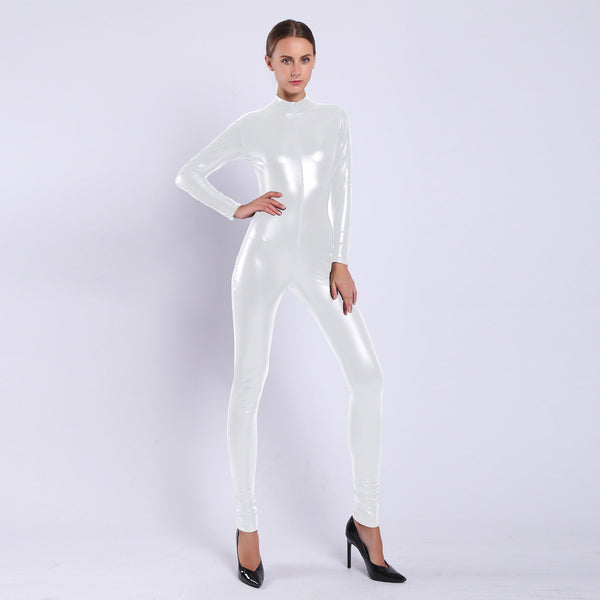 Enterizo de Cuero Sintético Brillante para Mujer