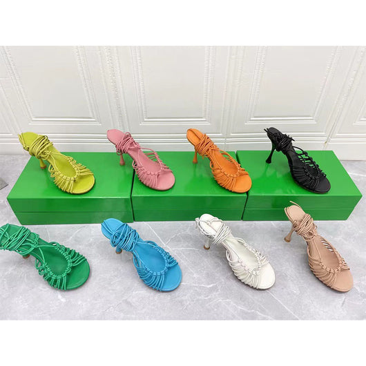 Sandalias de Tacón Alto Stiletto con Correa y Piel de Oveja - Image 10