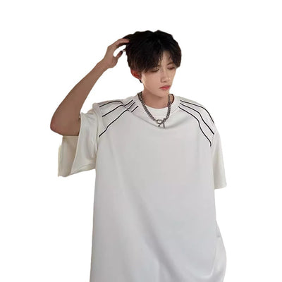 Playera Manga Corta Hombre Estilo Americano con Hombreras - Image 5