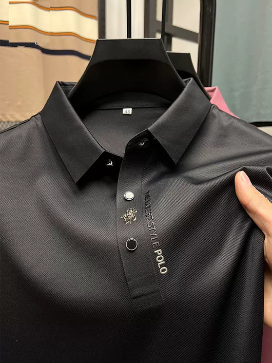 Polo de Seda Helada sin Costuras para Negocios Casuales - Image 7