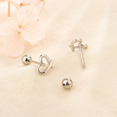 Aretes de Plata Corazón Calado S925 - Image 4