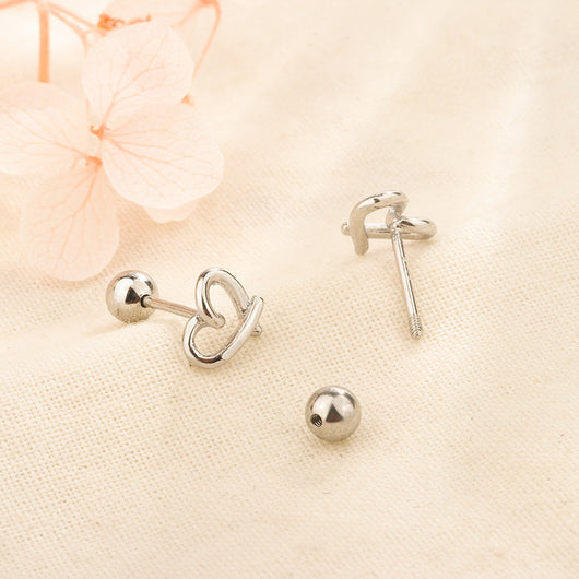 Aretes de Plata Corazón Calado S925 - Image 4