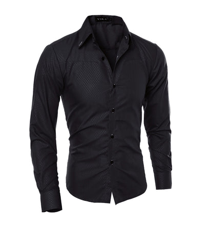 Camisa de Cuadros Diamante para Hombre - Manga Larga Elegante - Image 6