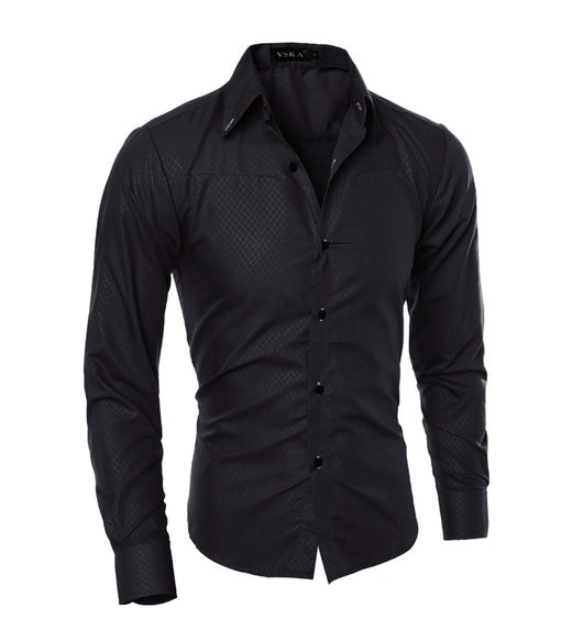 Camisa de Cuadros Diamante para Hombre - Manga Larga Elegante - Image 6