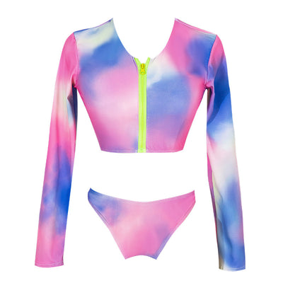 Bikini Deportivo Tie Dye de Talle Alto y Top Corto - Conjunto de Dos Piezas - Image 17