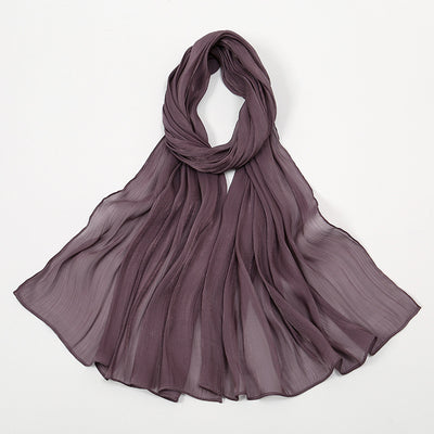 Pañuelo de Seda Chiffon Transpirable Efecto Anti-Arrugas Colores Lisos - Image 18