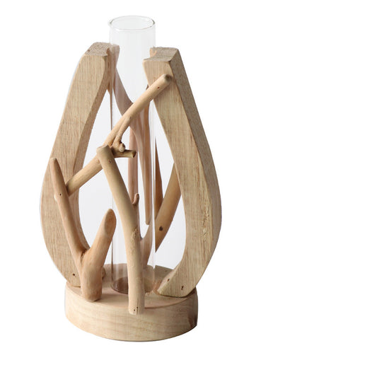 Jarrón de Madera Maciza Artesanal con Diseño de Paisaje - Image 2