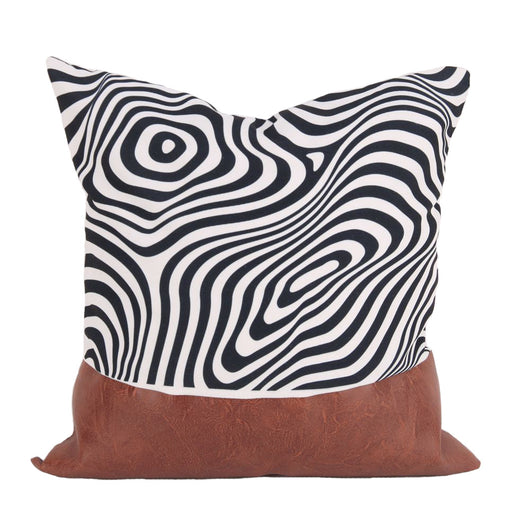 Funda de Almohada Cuero PU Nórdico con Costuras Geométricas - Image 10