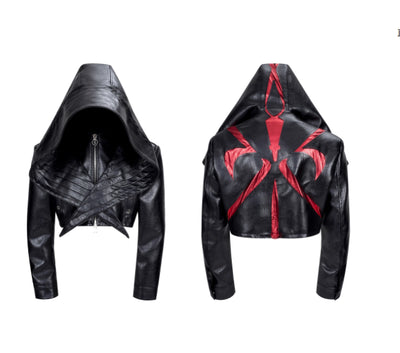Chaqueta de Cuero para Hombre Rojo Otoño con Costuras Reforzadas - Image 13