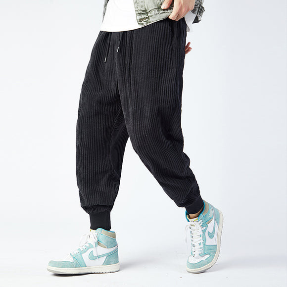 Pantalones Harem de Pana Sueltos Estilo Urbano para Hombre