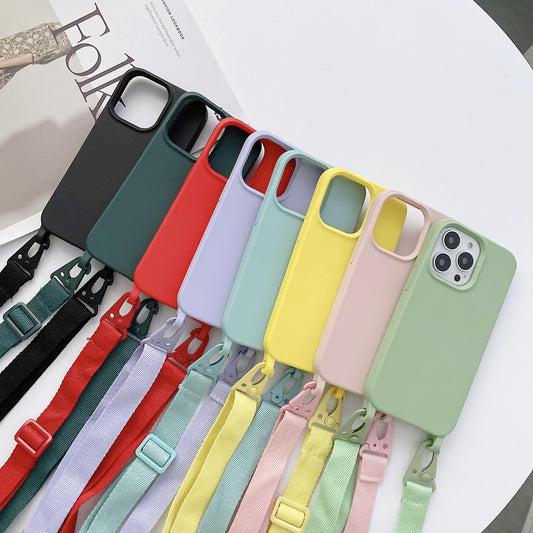 Funda Crossbody con Cordón de Silicona Líquida para Celular