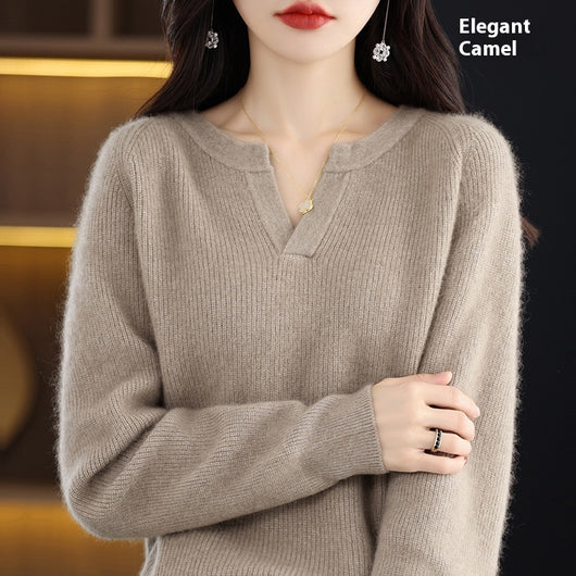 Suéter de Visón Otoño Invierno Mujer Talla Grande Holgado con Forro Polar - Image 7