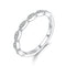 S925 Sterling Plateado Blanco Dorado Plated Full Row Moissanite Ring Plateado US code6 B
