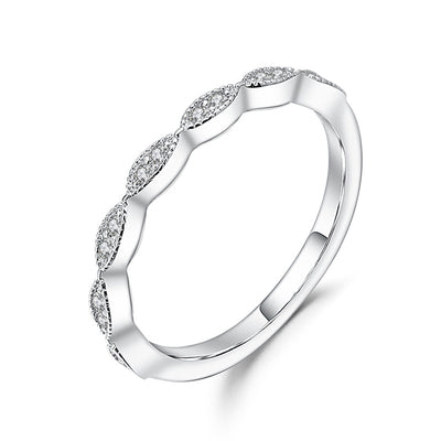 Anillo de Plata 925 con Baño de Oro Blanco y Moissanita de Línea Completa - Image 6