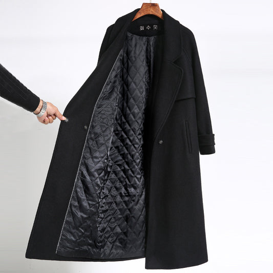 Abrigo Largo de Lana para Mujer Negro Elegante y Cálido - Image 2