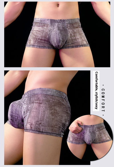 Bóxer Briefs Hombre Cintura Baja con Estampado Denim Ligero - Image 10