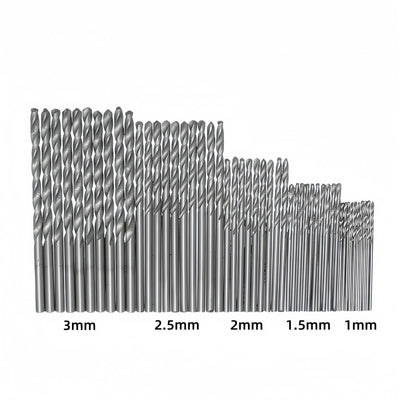 Juego de 50 Brocas Helicoidales 1-3mm Acero Rápido H2 Revestimiento Titanio - Image 7