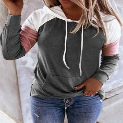 Sudadera Hoodie Suelta con Capucha - Diseño Bicolor Casual - Image 15