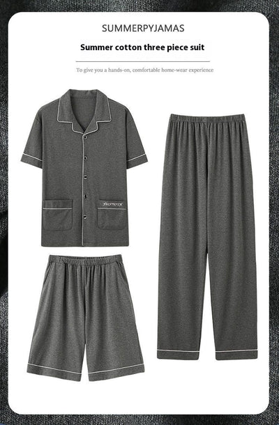 Pijama de Tres Piezas Manga Corta para Hombre - Image 19