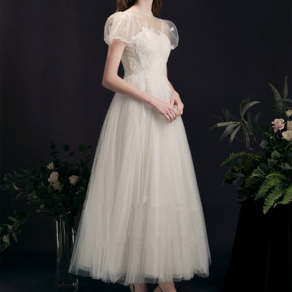Vestido de Novia Elegante y Minimalista para Cena