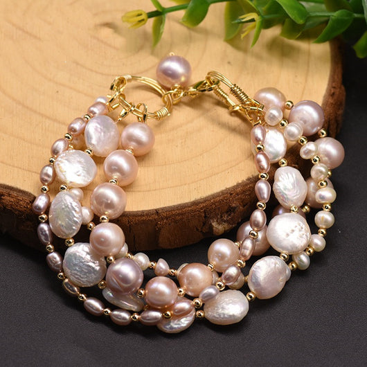 Pulsera Multicapa de Perlas Barrocas de Agua Dulce Natural - Image 4