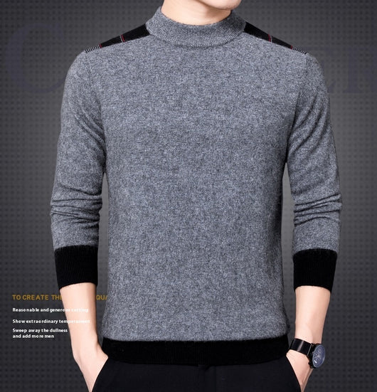 Suéter Cuello Alto Reversible de Terciopelo Manga Larga para Hombre - Image 12