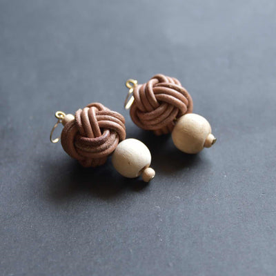 Aretes Trenzados de Cuero Auténtico Hechos a Mano - Image 5