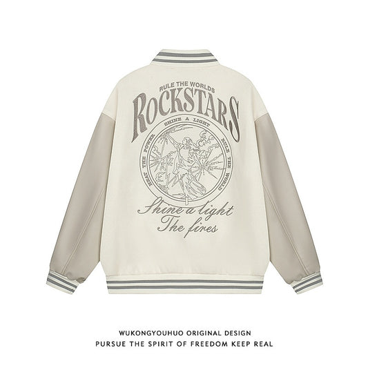 Chaqueta de Béisbol de Lana con Bordados Artesanales para Hombre - Image 2