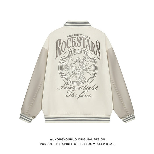 Chaqueta de Béisbol de Lana con Bordados Artesanales para Hombre - Image 2