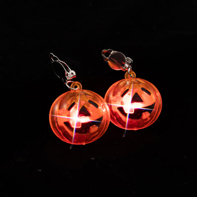 Aretes LED Luminosos Temática Halloween - Diseño Calabaza y Fantasma