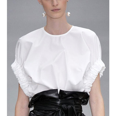 Camisa Occidental Blanca de Algodón con Manga Corta - Image 2