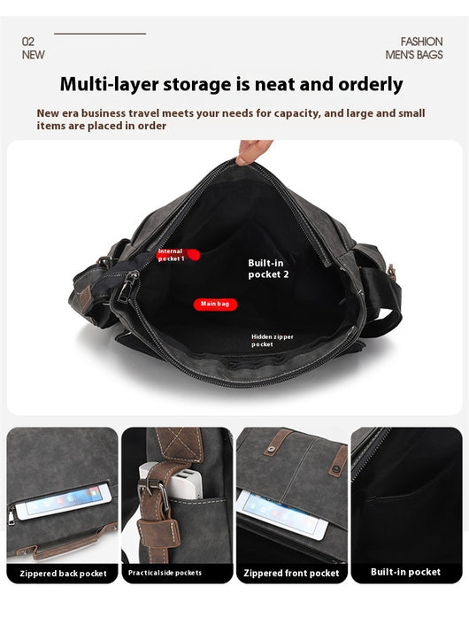 Bolso Bandolera de Cuero PU Retro para Hombre - Estilo Casual Trendy - Image 19