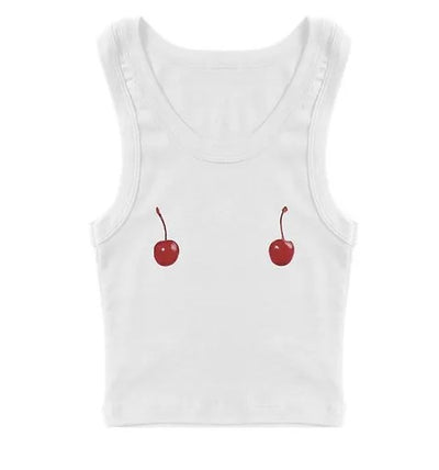 Camiseta Niña Estampado Cereza Sin Mangas Estilo Urbano - Image 8