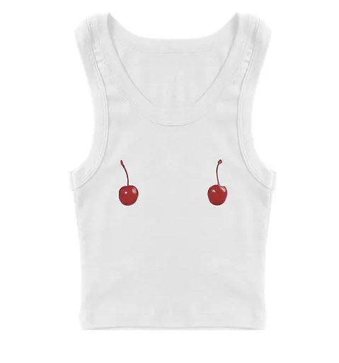 Camiseta Niña Estampado Cereza Sin Mangas Estilo Urbano - Image 8