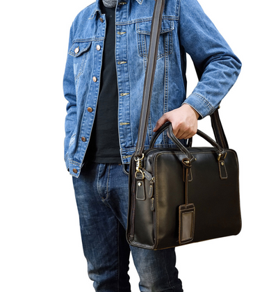 Maletín Ejecutivo de Cuero Crazy Horse Vintage para Hombre - Image 9