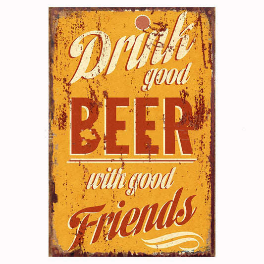 Cartel Vintage Cerveza para Bar - Decoración Retro de Pared