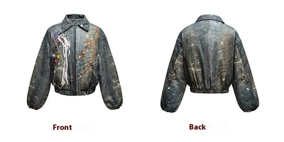Chaqueta Acolchada Retro Americana Ancha para Hombre - Image 7