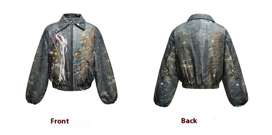 Chaqueta Acolchada Retro Americana Ancha para Hombre - Image 7