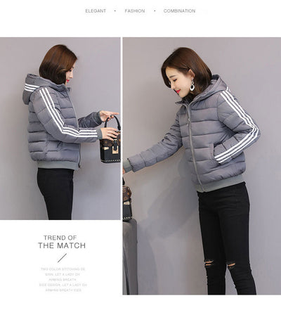 Chaqueta de Algodón Corta con Capucha - Abrigo Slim Fit para Invierno - Image 17